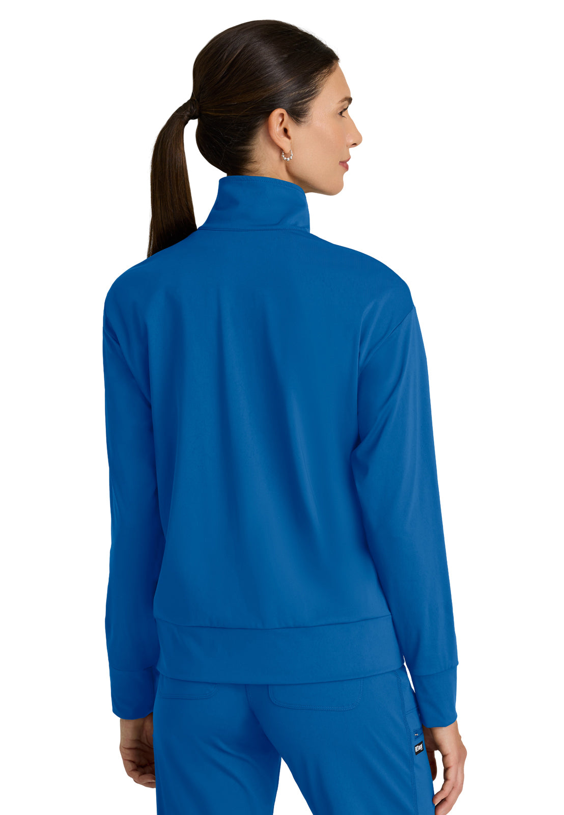 Four Pocket Zip Front Collar Ease Warm-Up Scrub Jacket