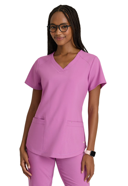 Women's Two-Pocket Piped V-Neck Rhythm Scrub Top