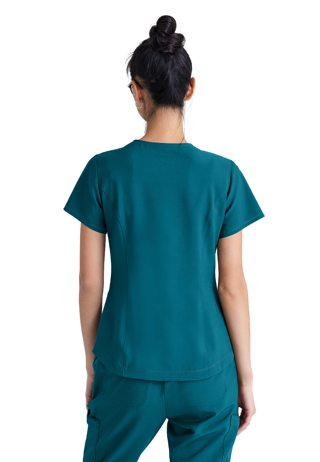 Women's Two-Pocket Piped V-Neck Rhythm Scrub Top