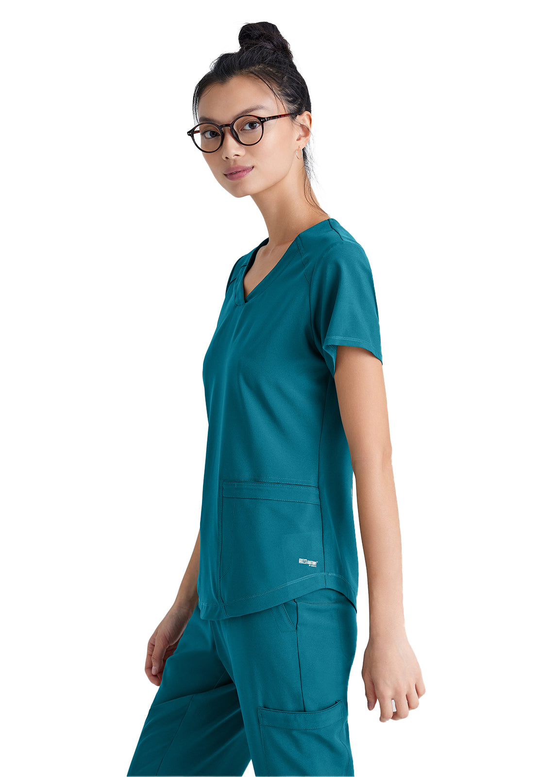 Women's Two-Pocket Piped V-Neck Rhythm Scrub Top