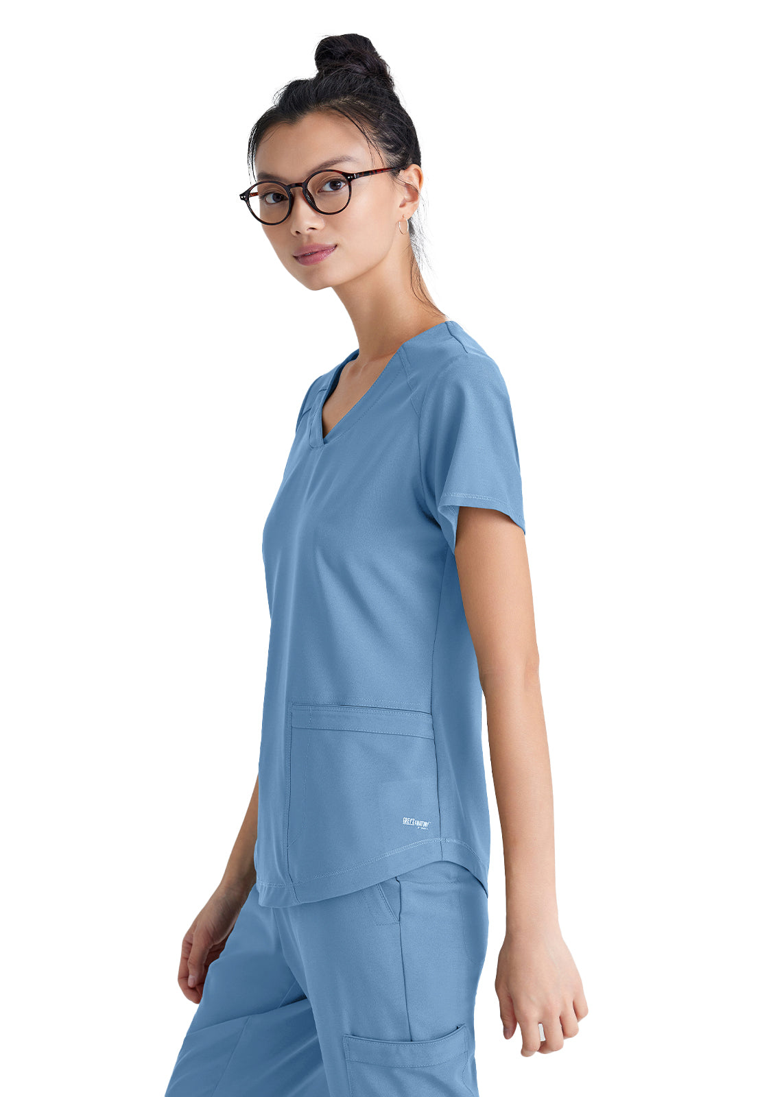 Women's Two-Pocket Piped V-Neck Rhythm Scrub Top