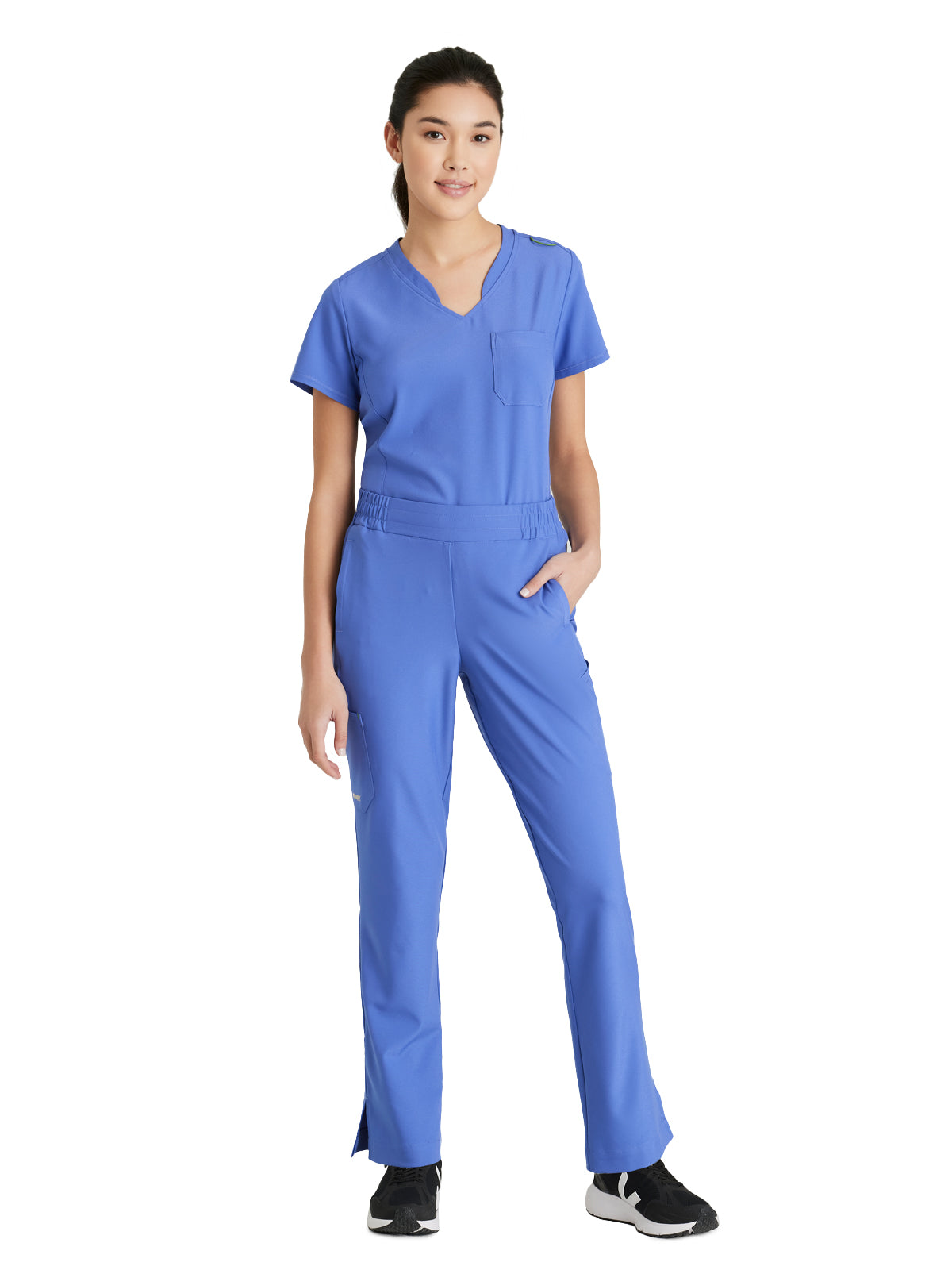 Women's Banded-V-Neck Sway Tuck-In Scrub Top