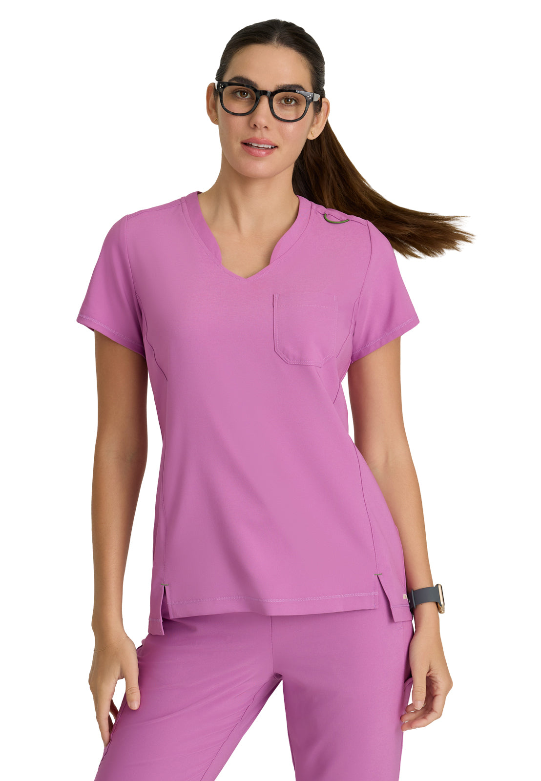 Women's Banded-V-Neck Sway Tuck-In Scrub Top