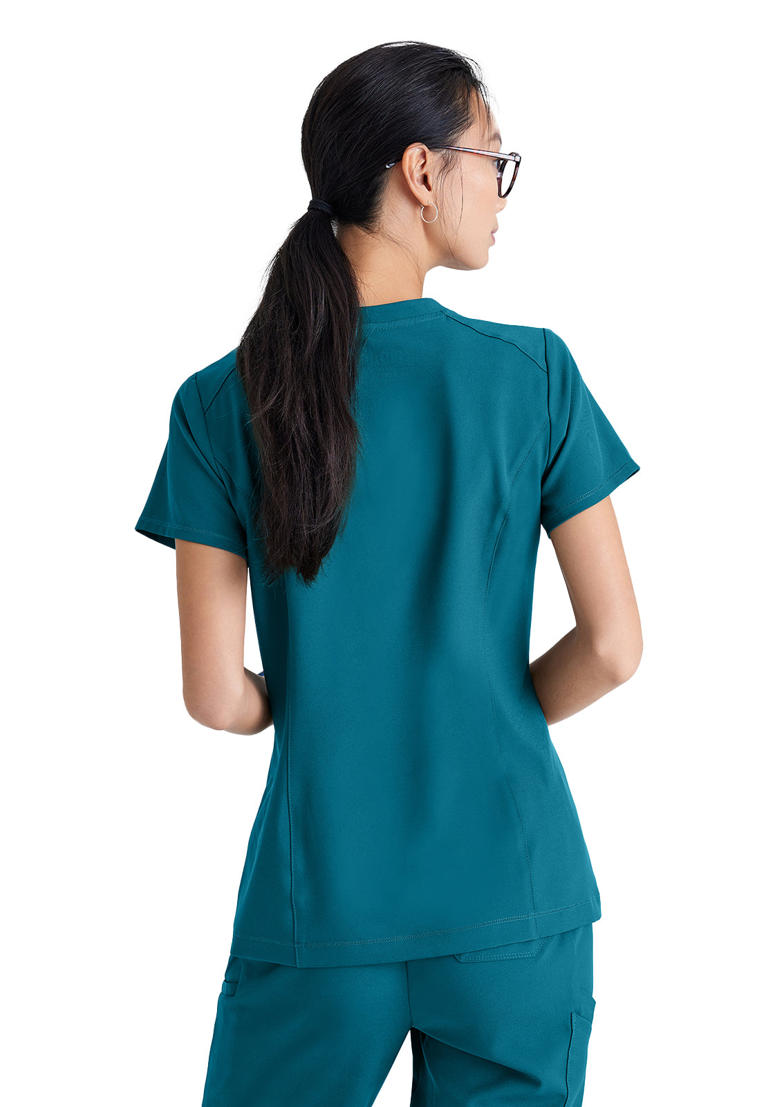 Women's Banded-V-Neck Sway Tuck-In Scrub Top