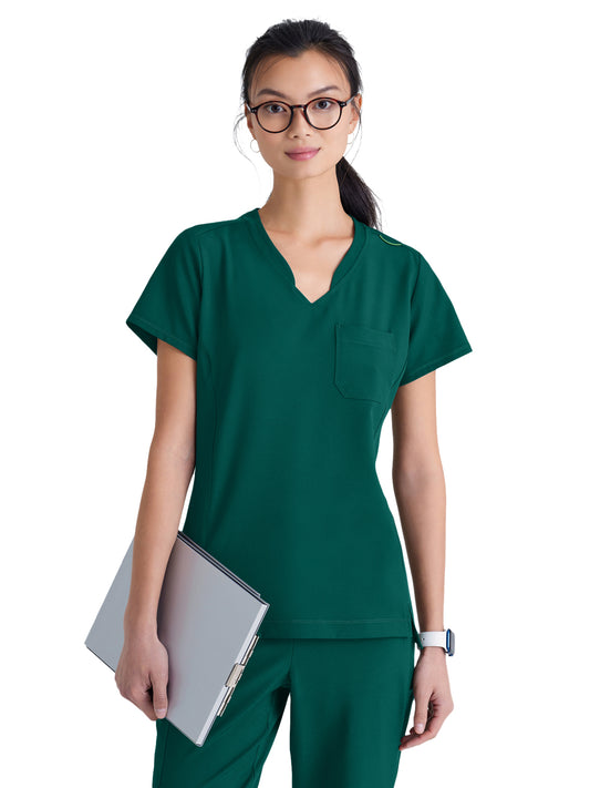 Women's Banded-V-Neck Sway Tuck-In Scrub Top