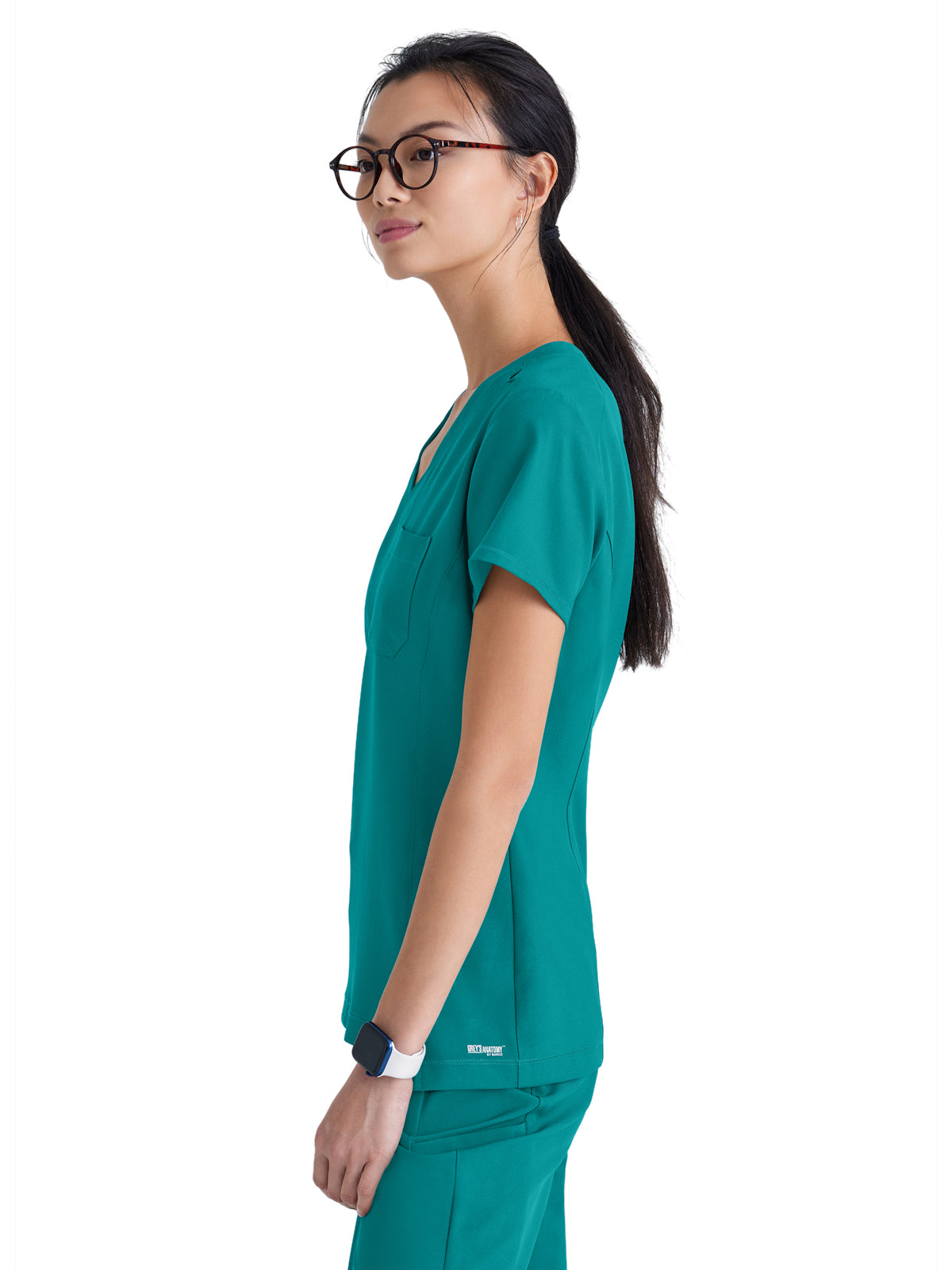 Women's Banded-V-Neck Sway Tuck-In Scrub Top