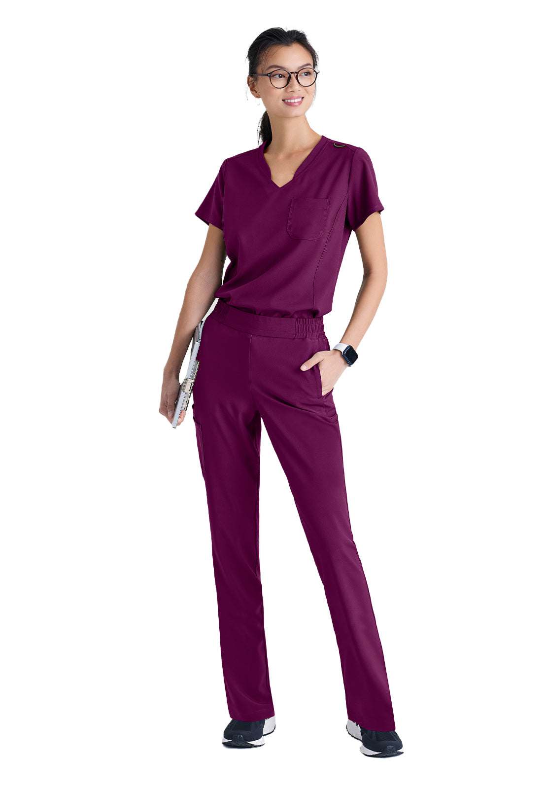 Women's Banded-V-Neck Sway Tuck-In Scrub Top