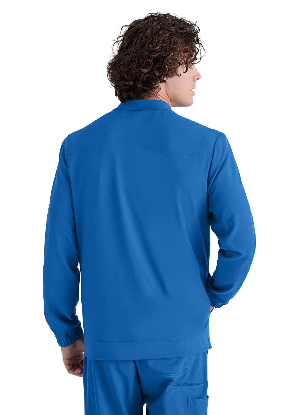 Men's Three-Pocket Banded Collar Cycle Scrub Jacket