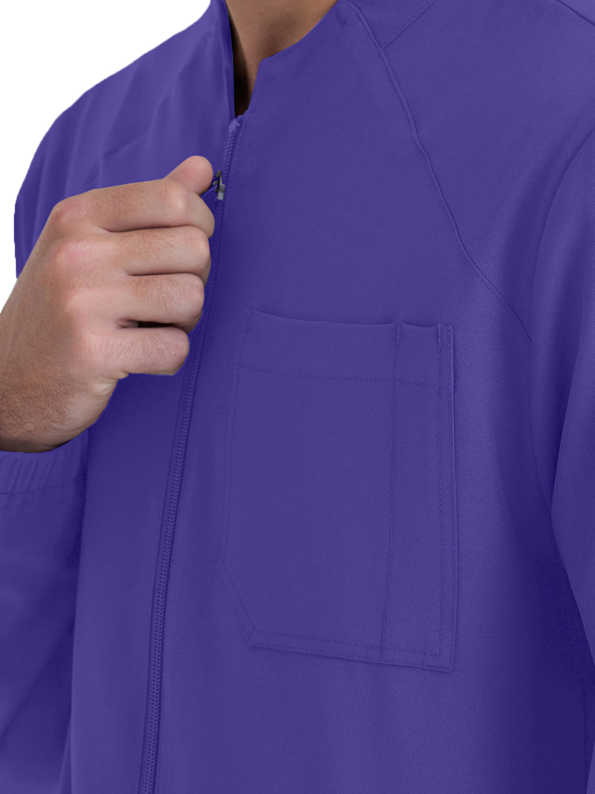 Men's Three-Pocket Banded Collar Cycle Scrub Jacket