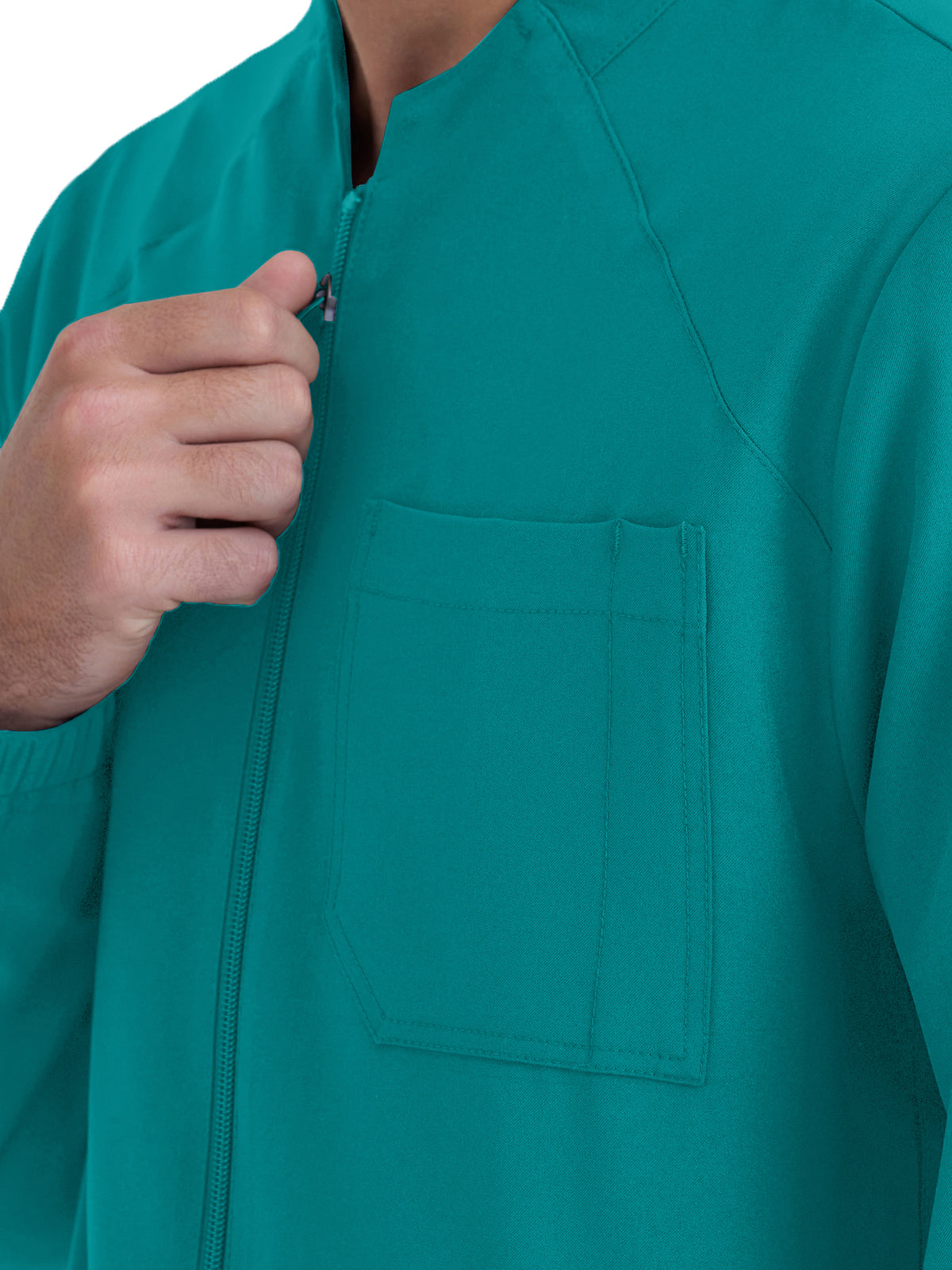 Men's Three-Pocket Banded Collar Cycle Scrub Jacket