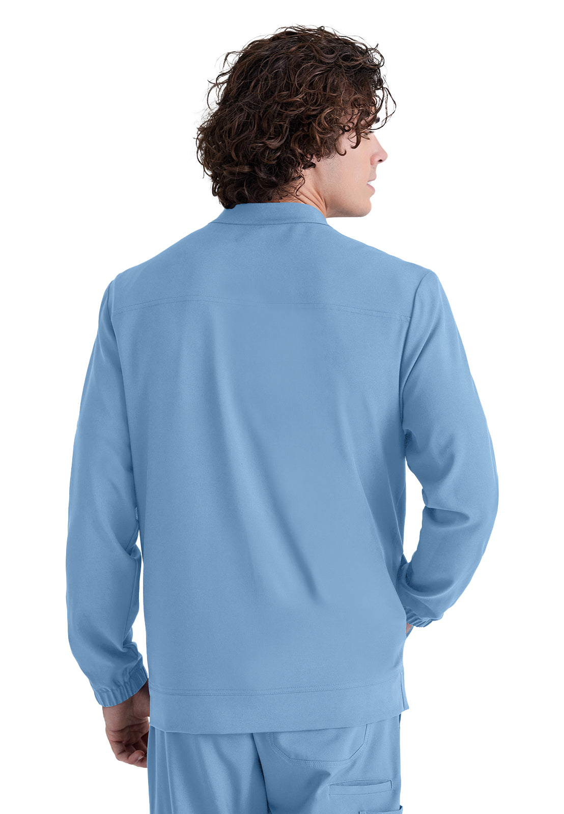 Men's Three-Pocket Banded Collar Cycle Scrub Jacket