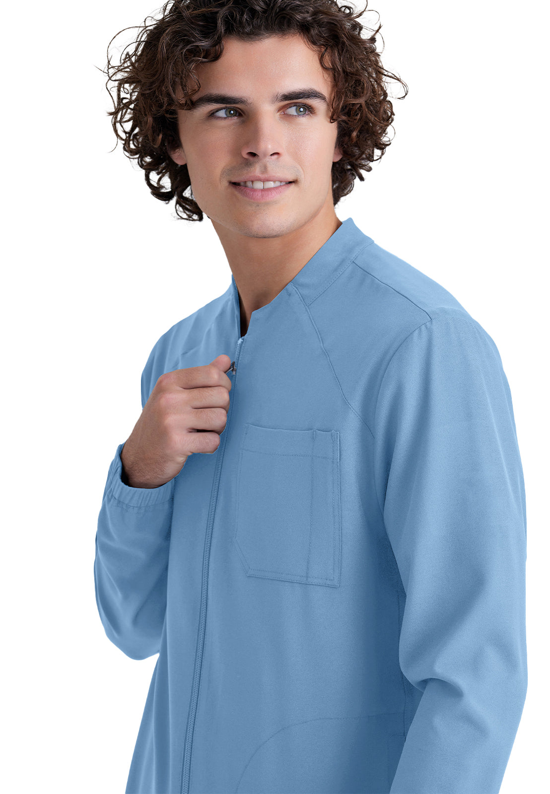 Men's Three-Pocket Banded Collar Cycle Scrub Jacket