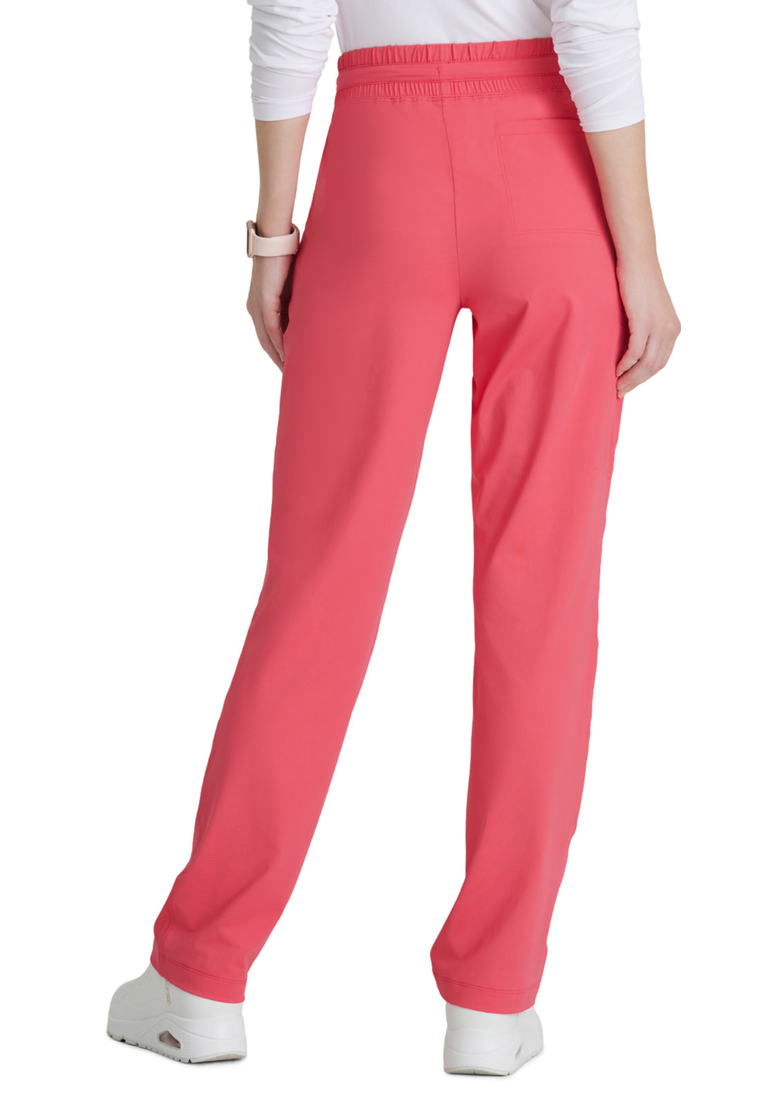 Women's Shirred Waistband Slim And Straight Reach Scrub Pant