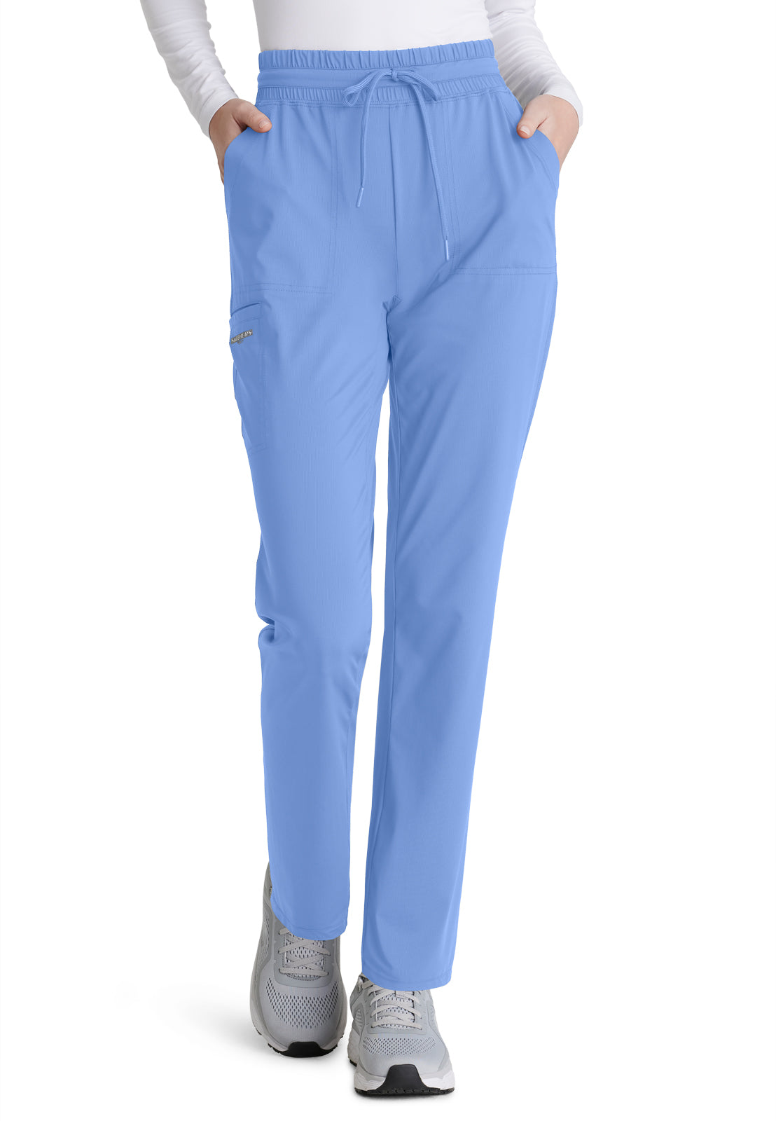 Women's Shirred Waistband Slim And Straight Reach Scrub Pant