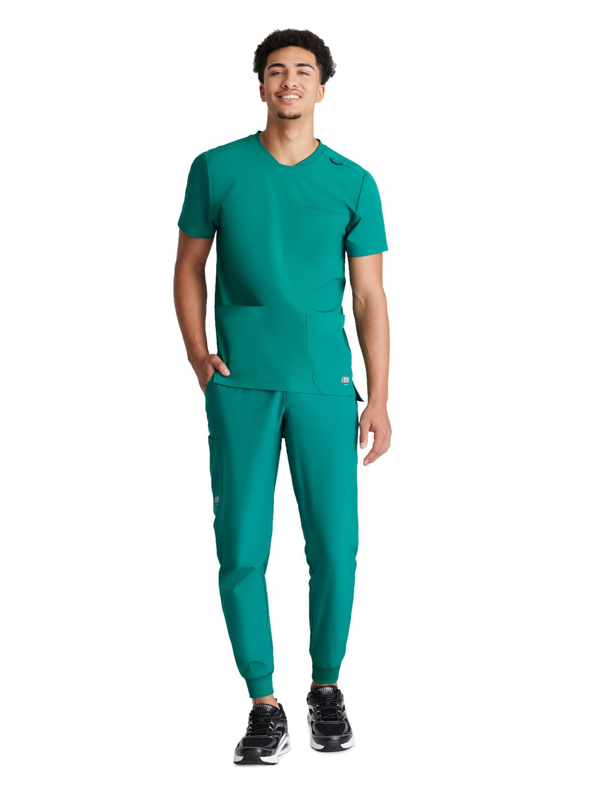 Men's Three-Pocket Round Neck Thesis Scrub Top