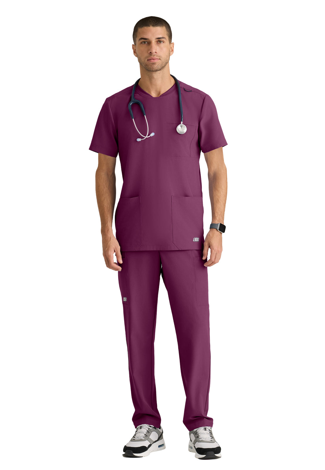 Men's Three-Pocket Round Neck Thesis Scrub Top