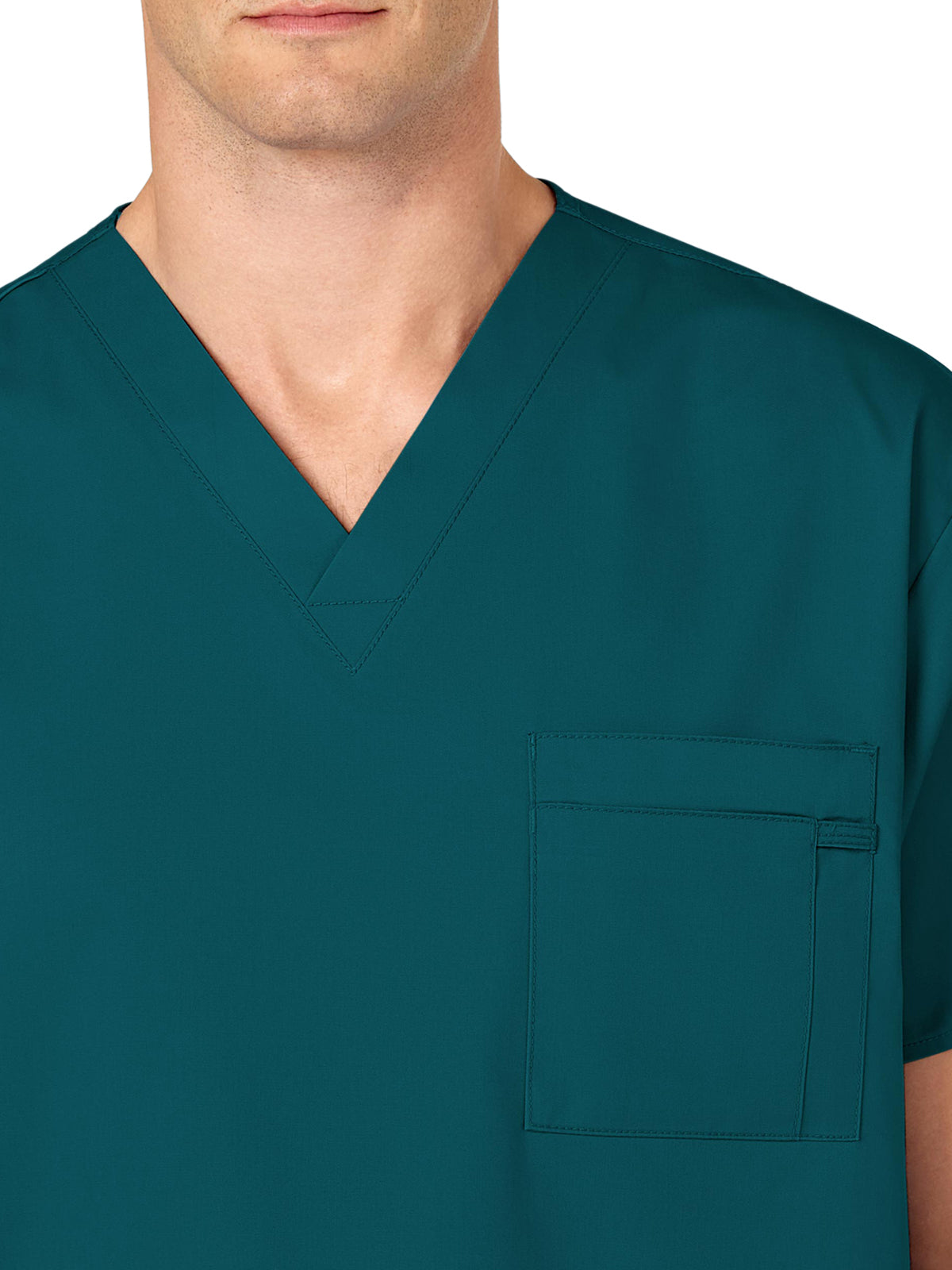 Unisex Double-Pocket V-Neck Scrub Top