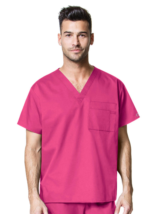 Unisex Double-Pocket V-Neck Scrub Top