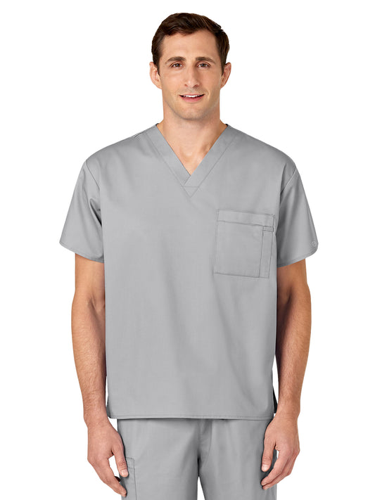 Unisex Double-Pocket V-Neck Scrub Top