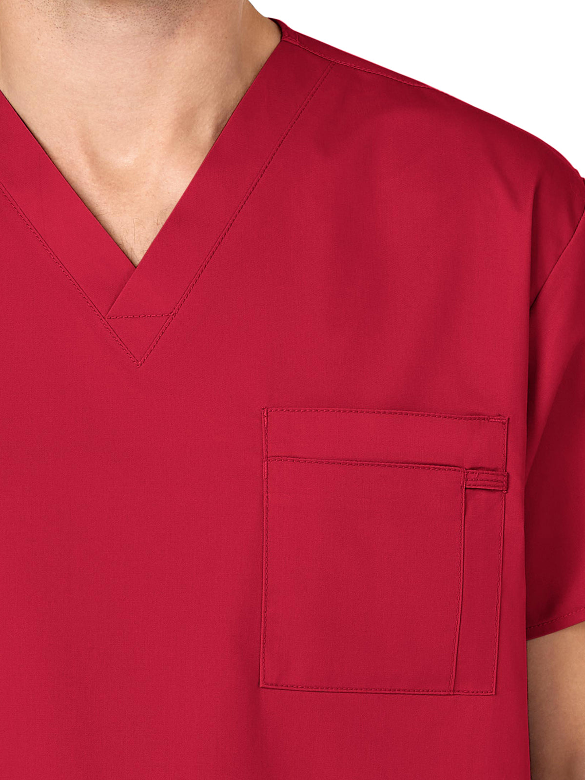 Unisex Double-Pocket V-Neck Scrub Top