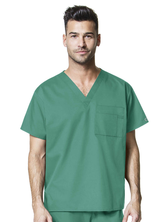 Unisex Double-Pocket V-Neck Scrub Top