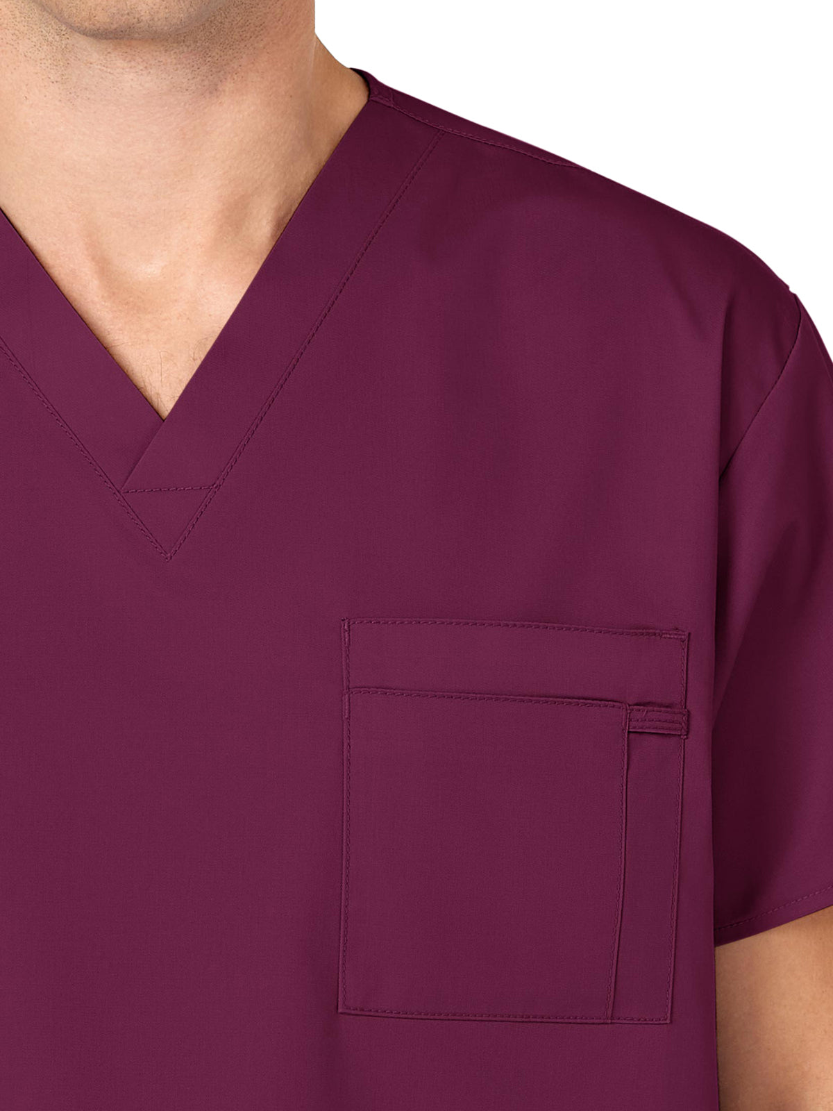 Unisex Double-Pocket V-Neck Scrub Top