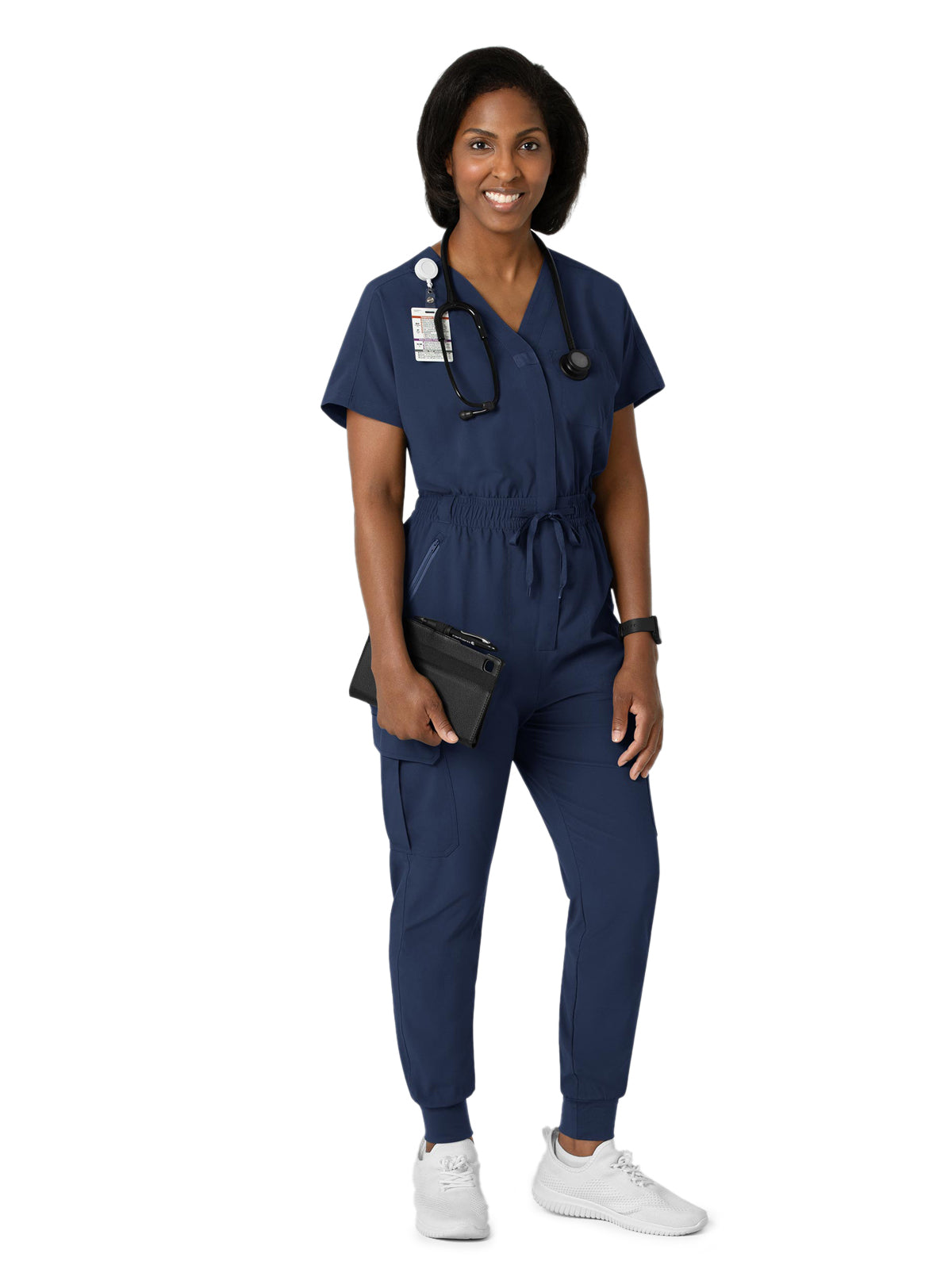 Women's Seven-Pocket Cargo Jogger Scrub Jumpsuit