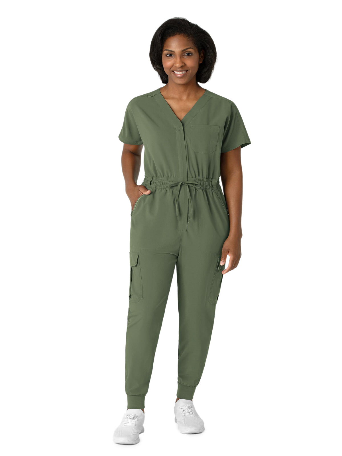 Women's Seven-Pocket Cargo Jogger Scrub Jumpsuit