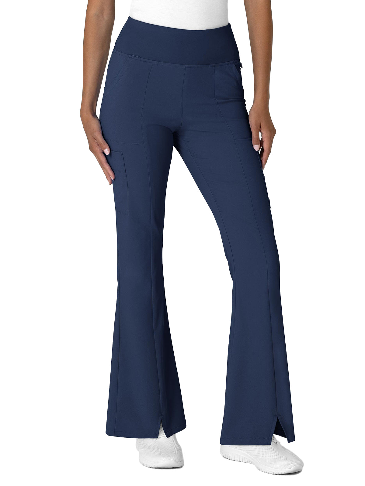 Women's Seven-Pocket Front Slit Flare Scrub Pant