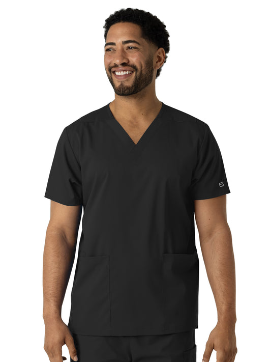 Unisex Three-Pocket V-Neck Scrub Top