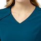 Women's Four-Pocket Hidden Zip V-Neck Top