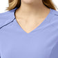 Women's Four-Pocket Hidden Zip V-Neck Top