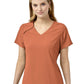 Women's Four-Pocket Hidden Zip V-Neck Top