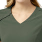 Women's Four-Pocket Hidden Zip V-Neck Top