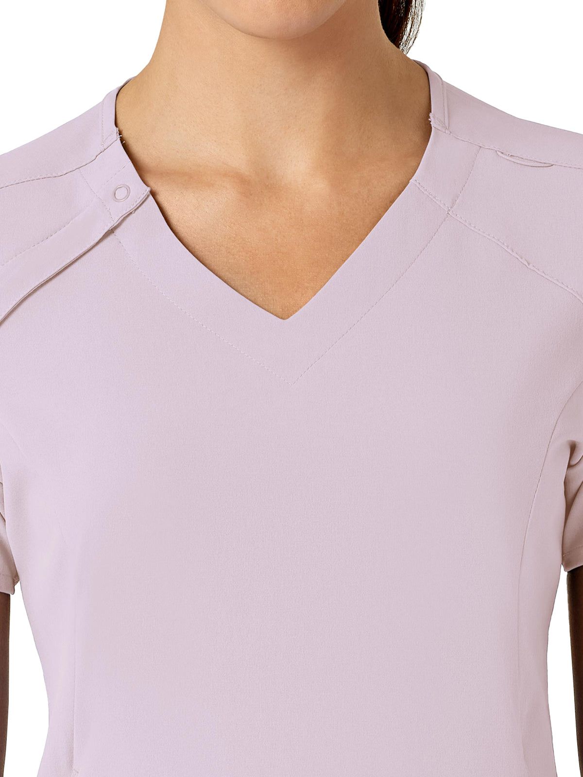 Women's Four-Pocket Hidden Zip V-Neck Top