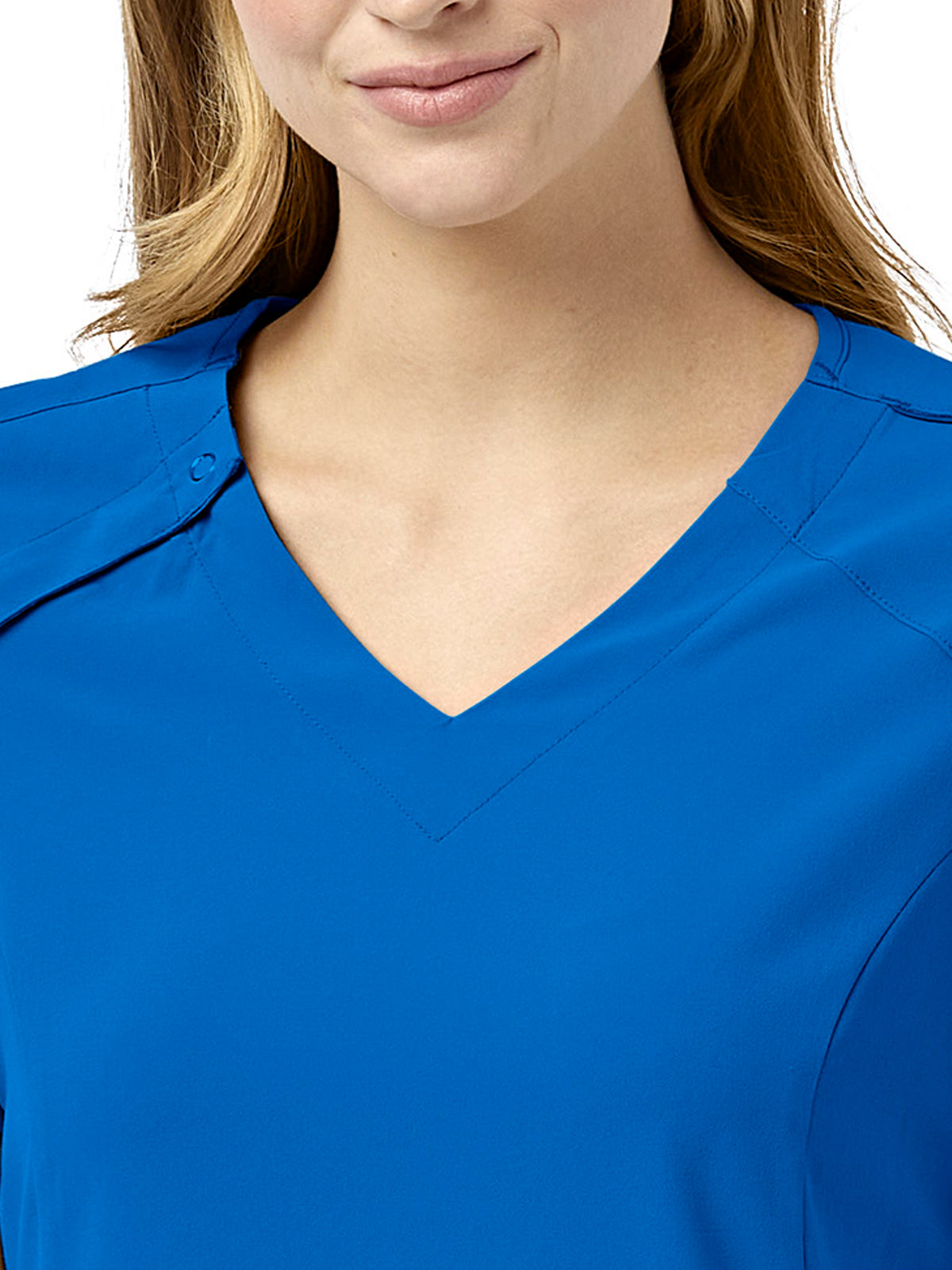 Women's Four-Pocket Hidden Zip V-Neck Top