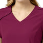 Women's Four-Pocket Hidden Zip V-Neck Top