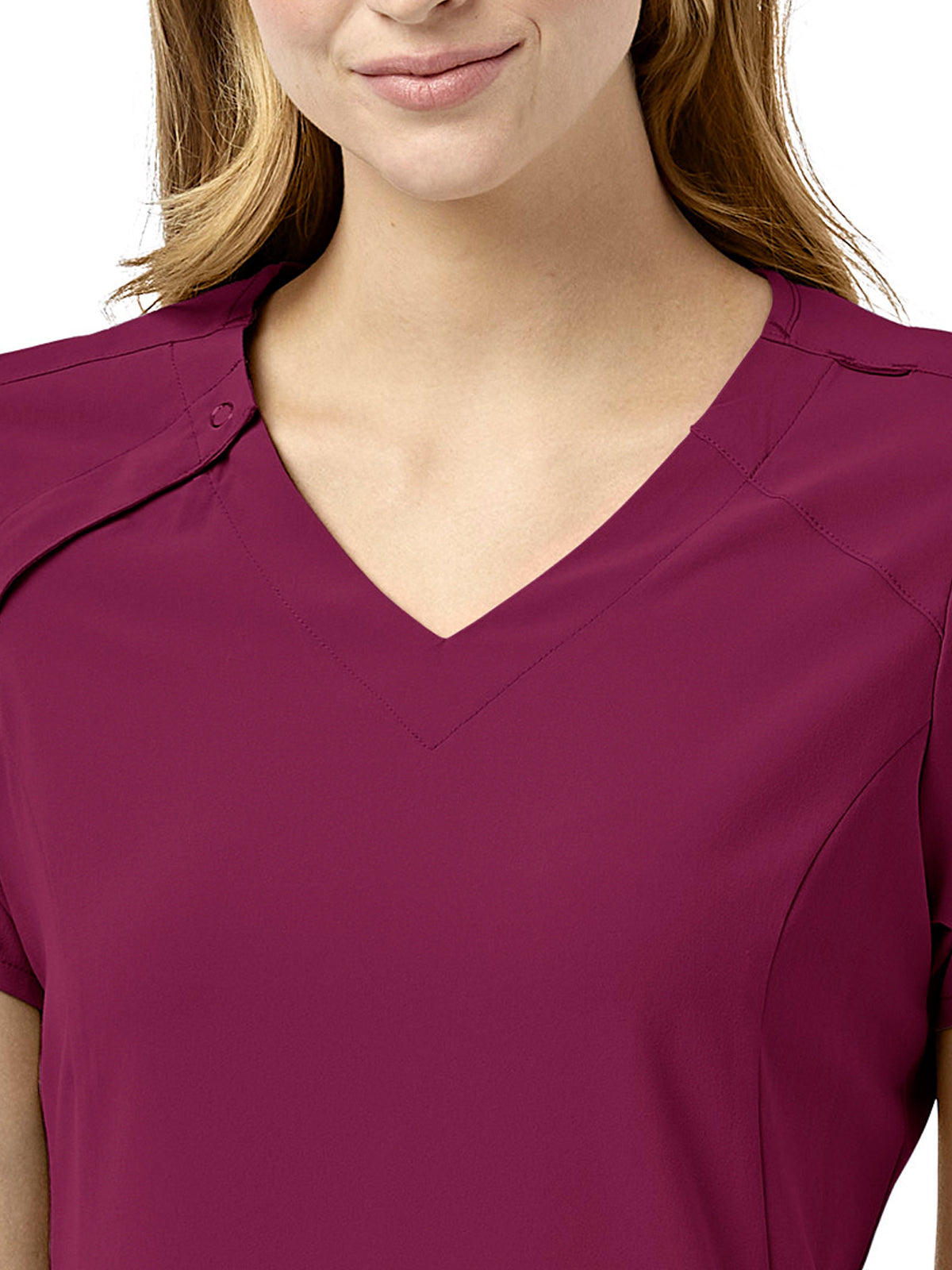 Women's Four-Pocket Hidden Zip V-Neck Top