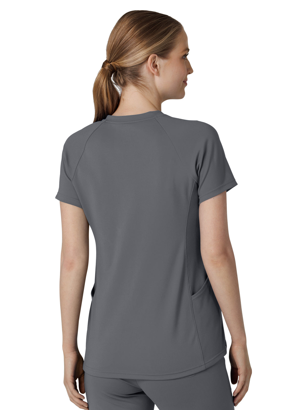 Women's Four-Pocket Flex-n-Reach V-Neck Raglan Scrub Top