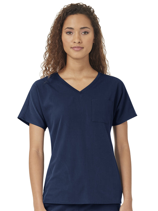 Women's Three-Pocket Dolman V-Neck Top