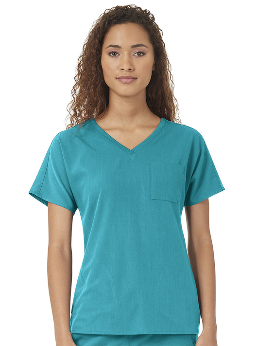 Women's Three-Pocket Dolman V-Neck Top