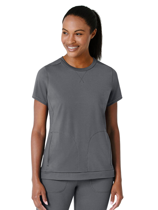 Women's Two-Pocket Flex-n-Reach Crew Neck Scrub Top