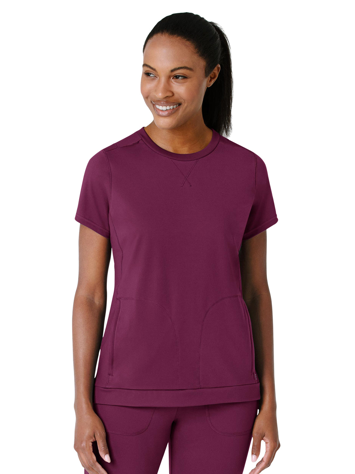 Women's Two-Pocket Flex-n-Reach Crew Neck Scrub Top