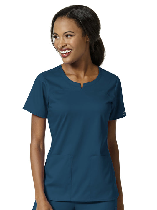 Women's 4 Pocket Notch Neck Top