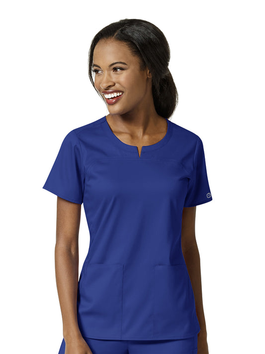 Women's 4 Pocket Notch Neck Top