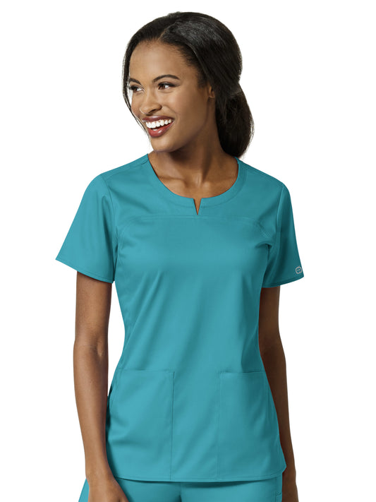 Women's 4 Pocket Notch Neck Top