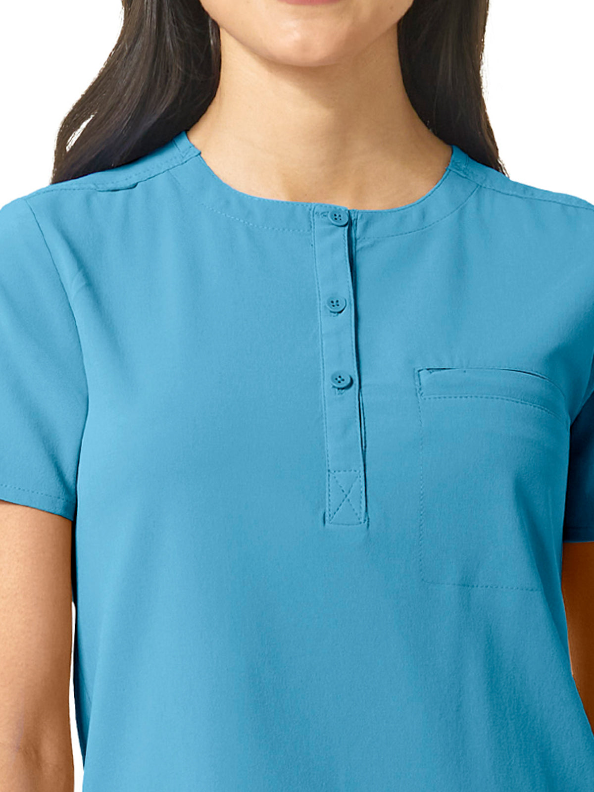 Women's One-Pocket Mandarin Collar Tuck-In Top