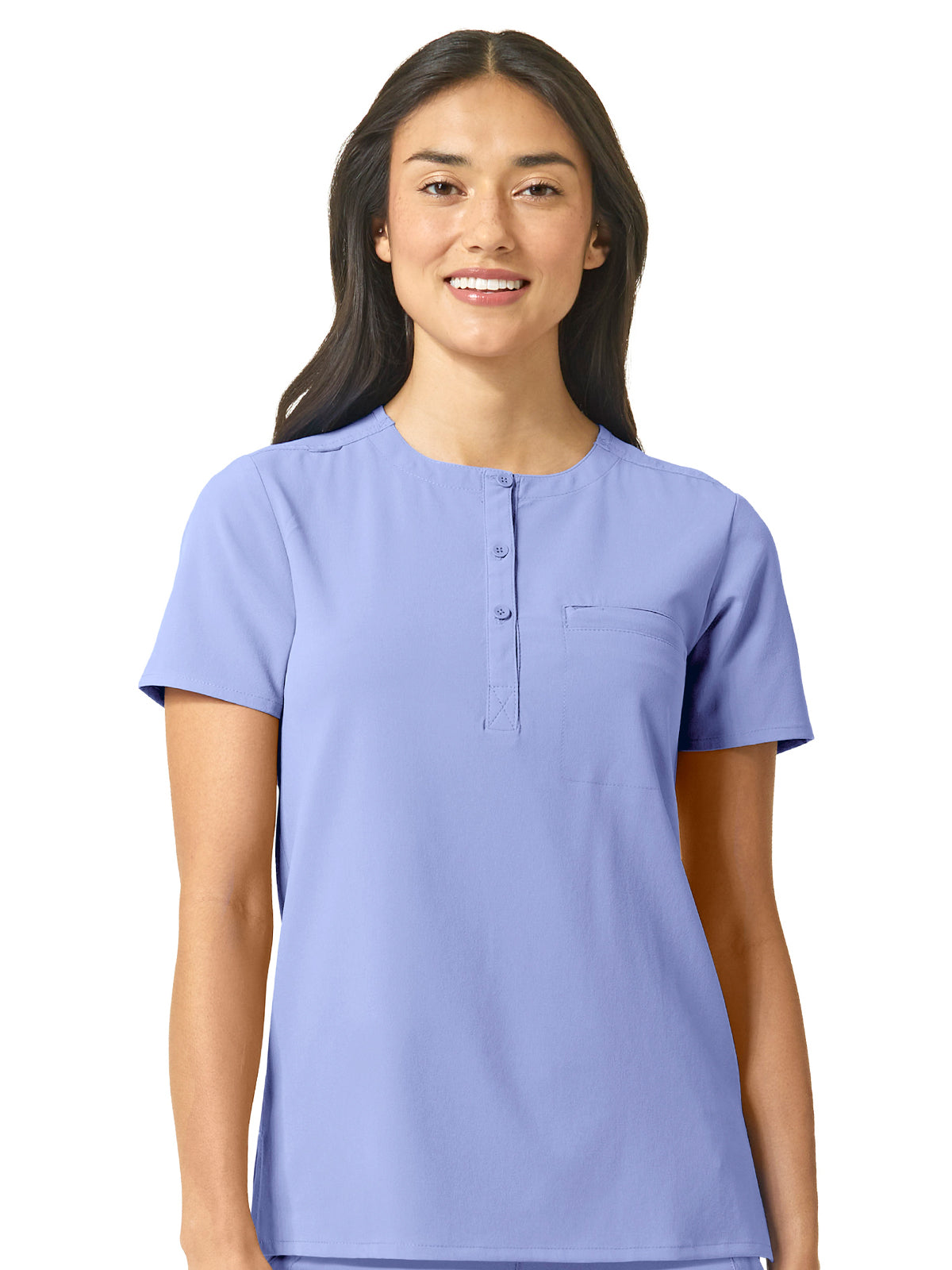 Women's One-Pocket Mandarin Collar Tuck-In Top