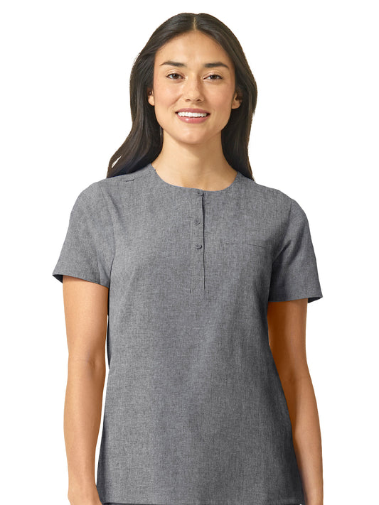 Women's One-Pocket Mandarin Collar Tuck-In Top