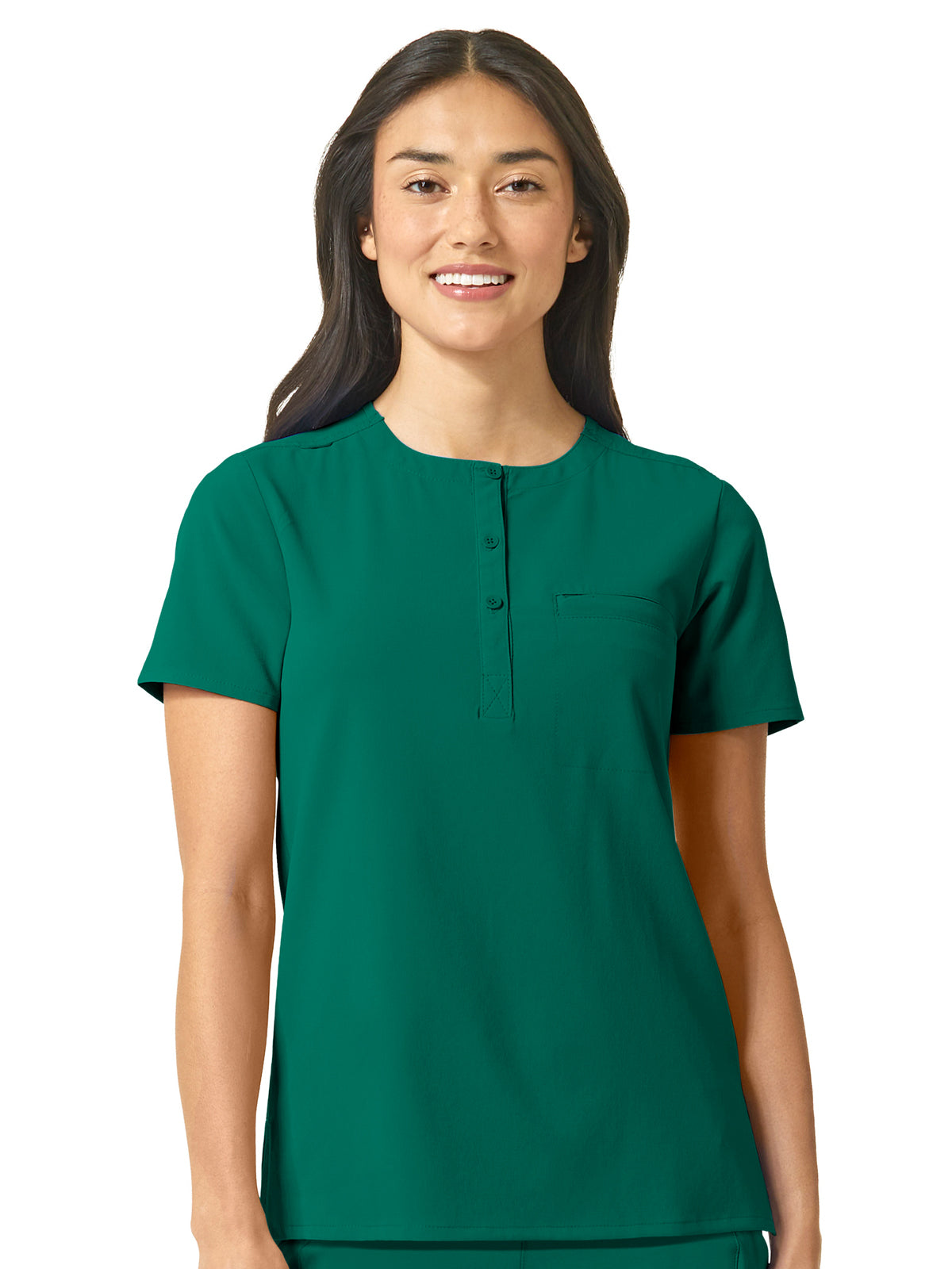 Women's One-Pocket Mandarin Collar Tuck-In Top